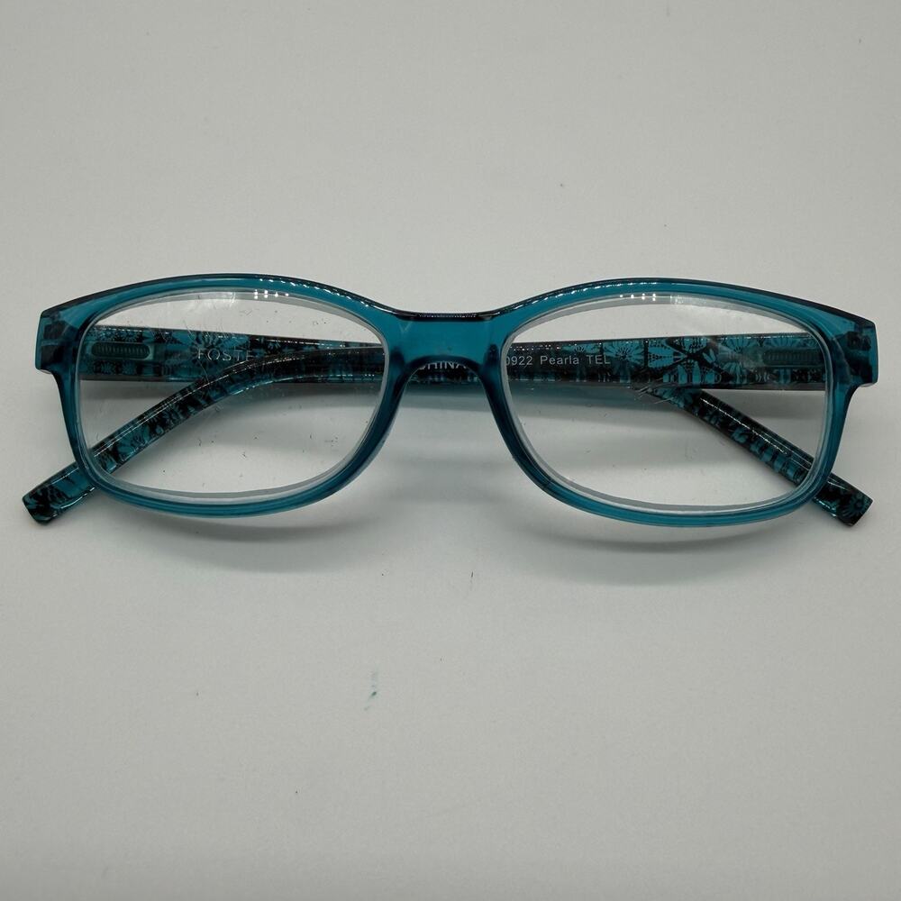 Foster Grant Pearla Teal Women’s Reading Glasses +3.25 53-16-144 Floral Frames
